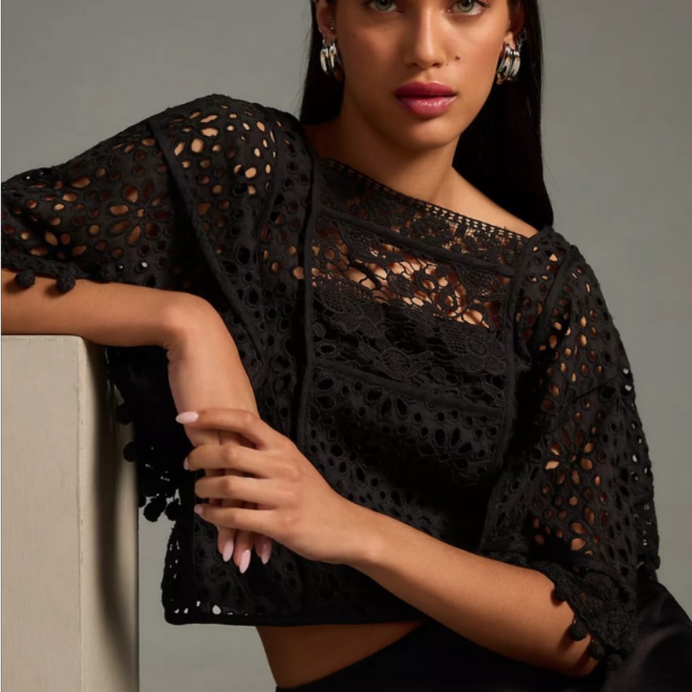 Stunning Anthropologie eyelet blouse NWT